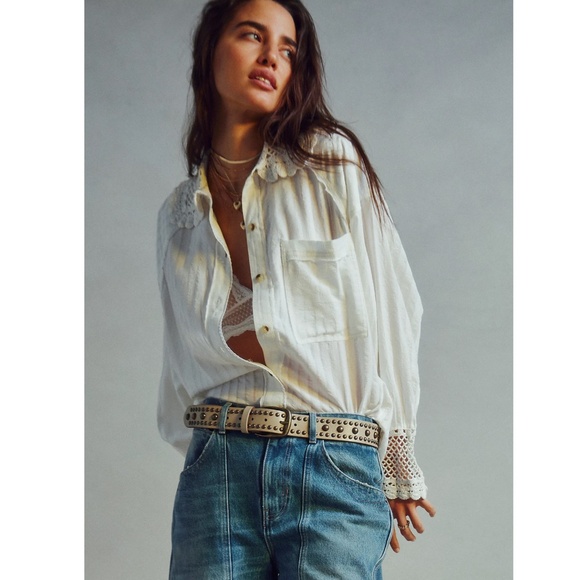 Free People | We The Free Rhiannon Crochet Shirt - Picture 1 of 8